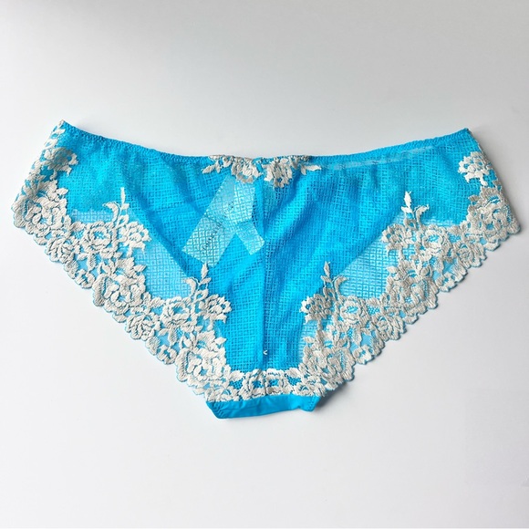 Intimissimi Turquoise Lace Pretty Flowers Cheeky Panty L NWT - Picture 2 of 3